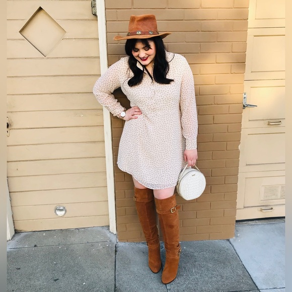 NWT Frank And Oak Printed Button Up Fit and Flare Chiffon Dress - Size Small - Picture 2 of 6